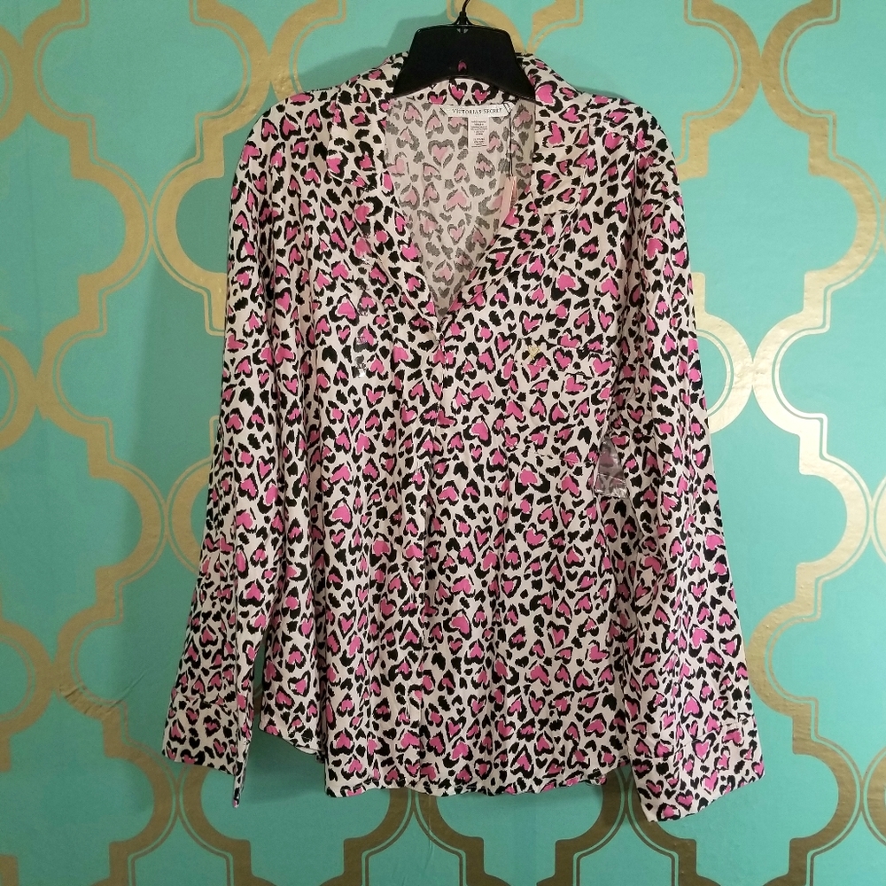 Victoria secret  heart pajama set womens size xl